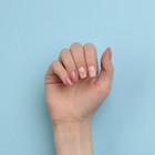 Накладные ногти «Flourish», 12 шт, с клеевыми пластинами, форма мягкий квадрат, цвет розовый/белый - Фото 16