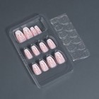 Накладные ногти «Fire», 12 шт., с клеевыми пластинами, форма балерина, розовые, белые - Фото 2