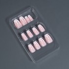 Накладные ногти «Fire», 12 шт., с клеевыми пластинами, форма балерина, розовые, белые - Фото 6