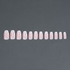 Накладные ногти «Fire», 12 шт, с клеевыми пластинами, форма балерина, цвет розовый/белый - Фото 9