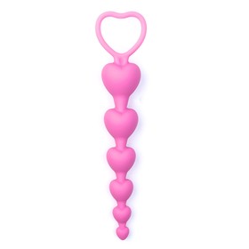 Анальные шарики Оки-Чпоки, Soft touch silicone,  d= 11-32 мм, h= 140 мм, розовый