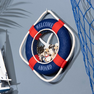 Декор настенный, панно «Спасательный круг», синий, 20 см