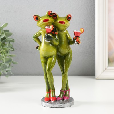 Фигурка полистоун лак «Лягухи подружки», 9.5×6.5×18.5 см