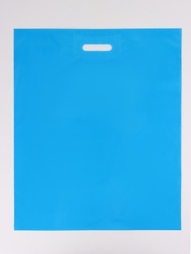 Пакет полиэтиленовый с вырубной ручкой, Лазурный 50-60 См, 70 мкм (комплект 50 шт)