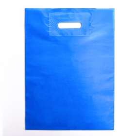 Пакет полиэтиленовый с вырубной ручкой, Лазурный 30-40 См, 50 мкм (комплект 50 шт)