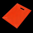 Пакет полиэтиленовый с вырубной усиленной ручкой, Кислотно - оранжевый 30 х 40 см, 50 мкм - Фото 2