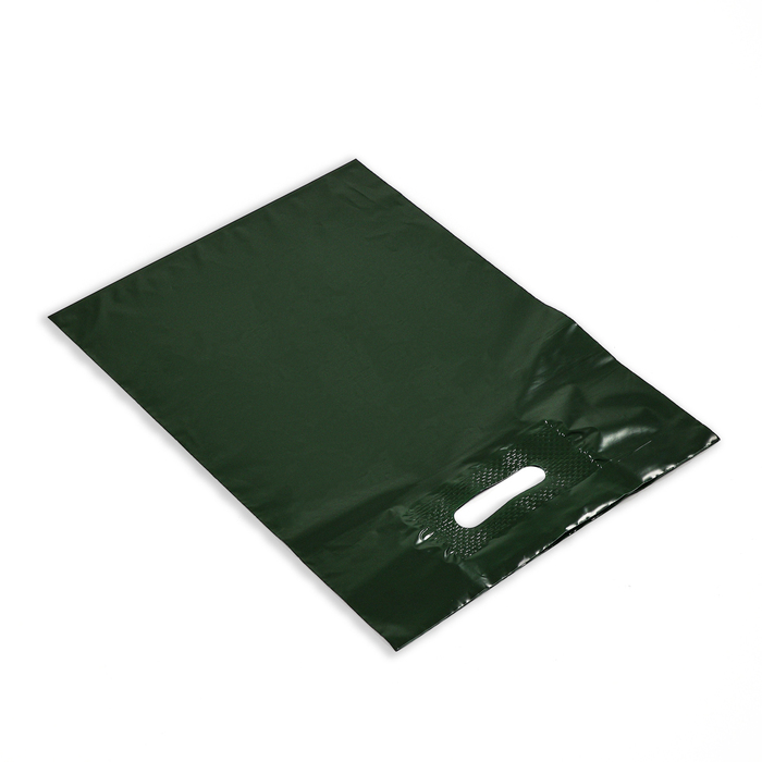 Пакет полиэтиленовый с вырубной усиленной ручкой, Хаки 30 х 40 см, 50 мкм 10137865