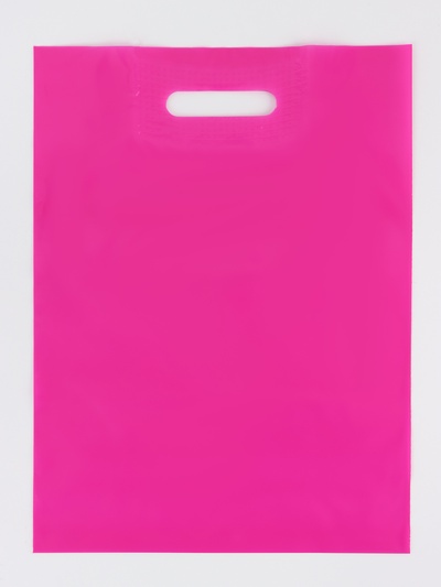 Пакет полиэтиленовый с вырубной усиленной ручкой, Фуксия 30×40 см, 50 мкм