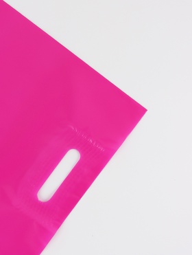 Пакет полиэтиленовый с вырубной усиленной ручкой, Фуксия 30 х 40 см, 50 мкм (комплект 50 шт)