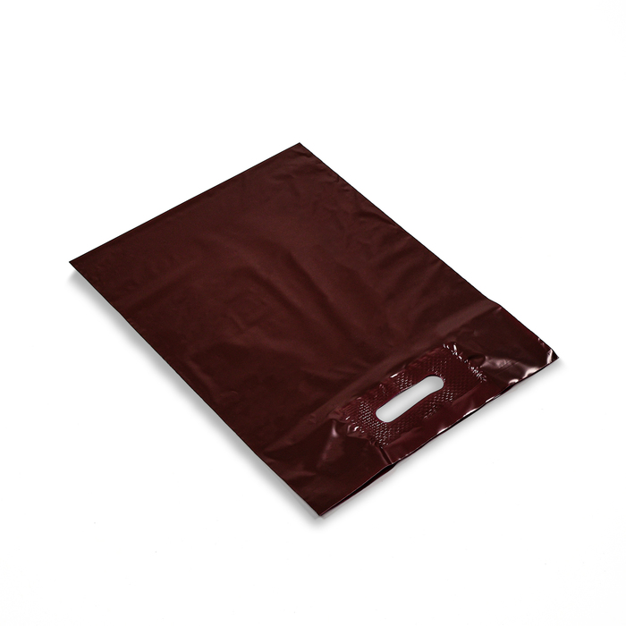 Пакет полиэтиленовый с вырубной усиленной ручкой, Вишнёвый 30 х 40 см, 50 мкм 10137867