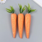 Декор пасхальный "Морковки с золотыми блёстками" набор 3 шт 12 см 3х3х19 см - фото 2476334