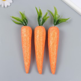 Декор пасхальный 'Морковки с золотыми блёстками' набор 3 шт 12 см 3х3х19 см