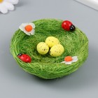 Декор пасхальный "Три яйца в гнездышке" 10х10х3 см - фото 11712093