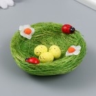 Декор пасхальный "Три яйца в гнездышке" 10х10х3 см - Фото 2