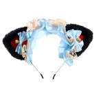 Карнавальный ободок «Ушки аниме», цвет голубой - фото 320747447
