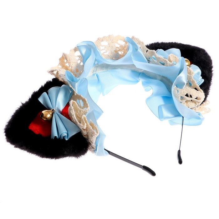 Карнавальный ободок «Ушки аниме», цвет голубой - фото 1906499370