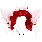 Карнавальный ободок «Аниме ушки» с красной повязкой - Фото 1