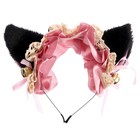 Карнавальный ободок «Аниме ушки» с розовой повязкой - фото 320747459