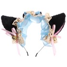 Карнавальный ободок «Аниме ушки» с голубой повязкой - фото 320747462