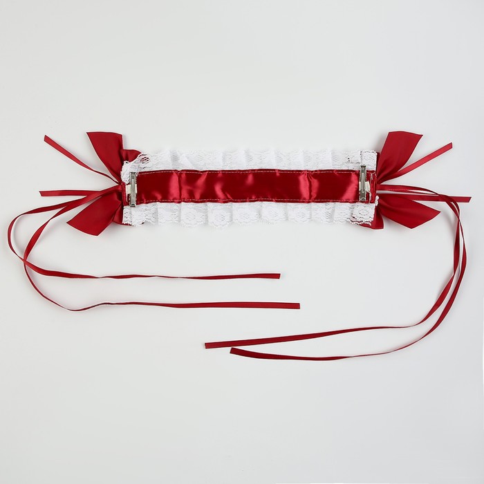 Карнавальная повязка «Лолита», цвет красный с белой тесьмой - фото 1906499400