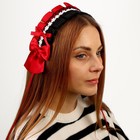 Карнавальная повязка «Лолита», цвет красный с чёрным кружевом - фото 3100593
