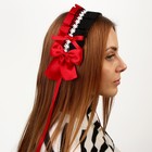 Карнавальная повязка «Лолита», цвет красный с чёрным кружевом - Фото 2