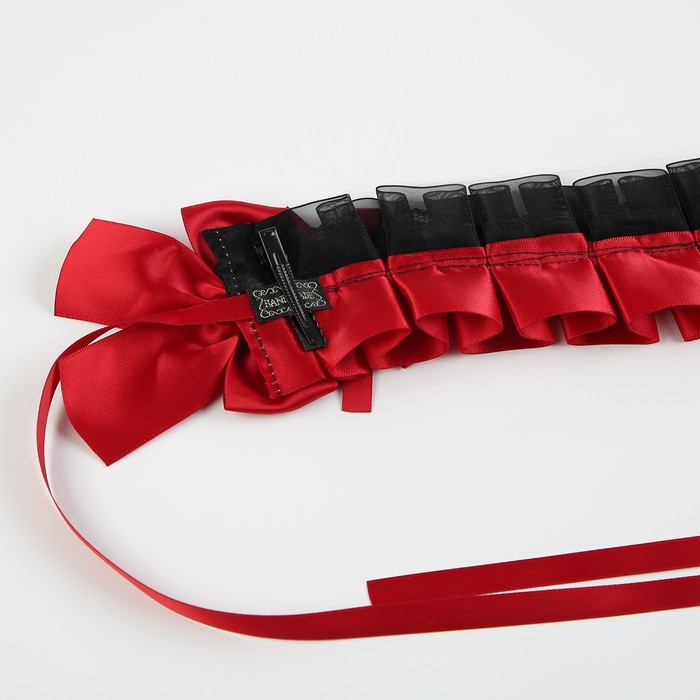 Карнавальная повязка «Лолита», цвет красный с чёрным кружевом - фото 1906499426