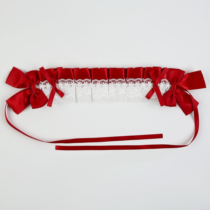 Карнавальная повязка «Лолита», цвет красный с белым кружевом - фото 1906499430