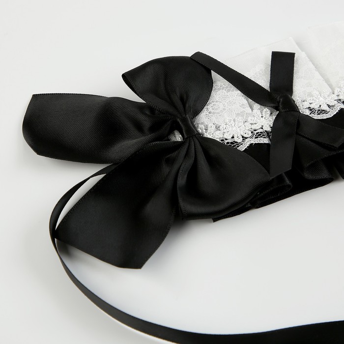 Карнавальная повязка «Лолита», цвет чёрный с белым кружевом - фото 1906499444