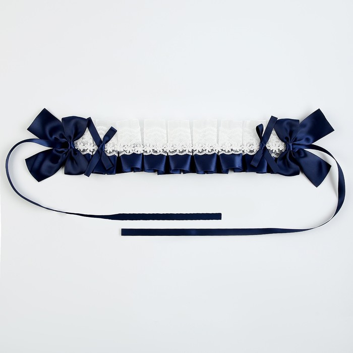 Карнавальная повязка «Лолита», цвет синий с белым кружевом - фото 1906499467