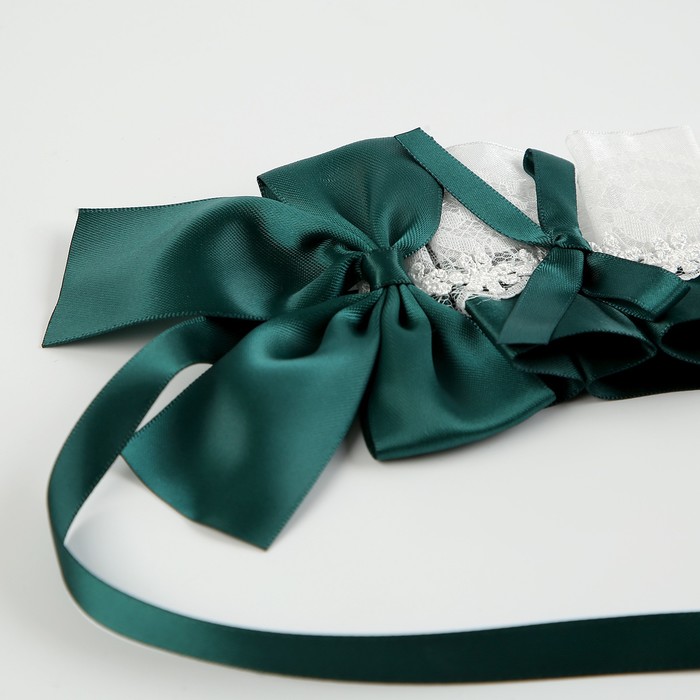 Карнавальная повязка «Лолита», цвет зелёный с белым кружевом - фото 1906499474