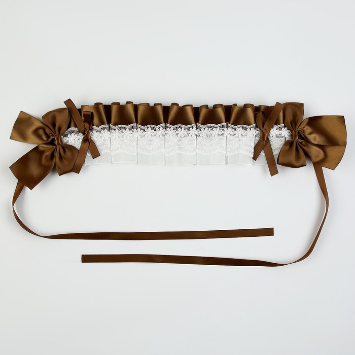 Карнавальная повязка «Лолита», цвет коричневый с белым кружевом - фото 1906499479