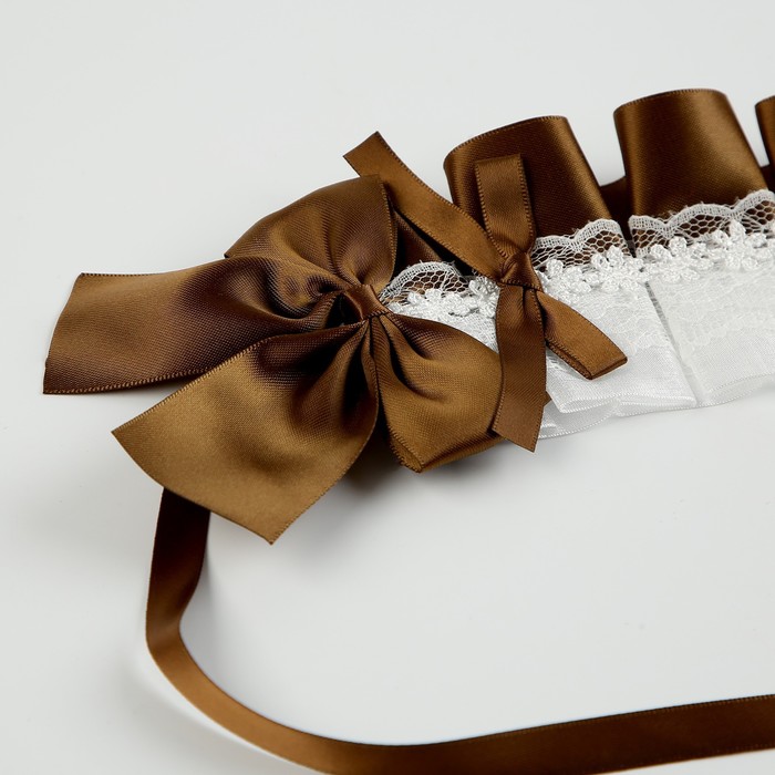 Карнавальная повязка «Лолита», цвет коричневый с белым кружевом - фото 1906499480