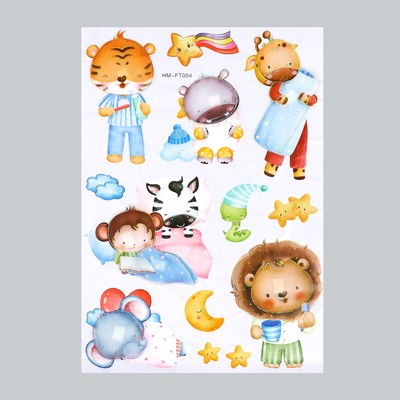 Наклейка интерьерная многослойная «Звери и сон», пластик, 50×35 см