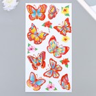Наклейка бумага интерьерная "Бабочки и цветы" с глиттером  33х14,5 см - фото 11712282
