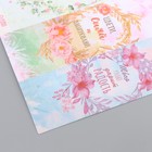 Наклейка бумага "Цветочные венки" 3х9 см лист 10х10 см - Фото 4