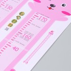 Наклейка пластик интерьерная цветная ростомер "Розовый зайчик" 45x60 см - фото 7904316