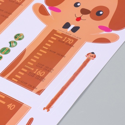 Ростомер-наклейка интерьерная цветная «Собачка в шляпке», пластик, 45×60 см