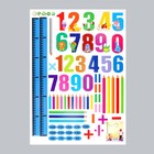 Наклейка пластик интерьерная цветная ростомер "Весёлые задачки" 50x70 см - Фото 2