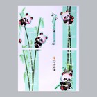 Наклейка пластик интерьерная цветная ростомер "Панды на бамбуке" 50x70 см - Фото 2