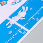 Наклейка пластик интерьерная цветная ростомер "Слоник на месяце" 50x70 см - Фото 3