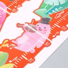 Наклейка пластик интерьерная цветная ростомер "Розовый фламинго и зайчик" 50x70 см - фото 7904346