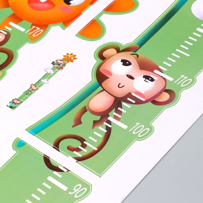 Ростомер-наклейка интерьерная цветная «Мартышки», пластик, 50×70 см