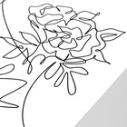 Наклейка интерьерная интерьерная чёрная «Абстракция. Девушка с цветами на голове», пластик, 40×60 см - Фото 2