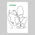 Наклейка пластик интерьерная чёрная "Абстракция. Девушка с бабочками на голове" 40x60 см - Фото 2