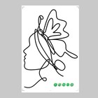 Наклейка пластик интерьерная чёрная "Абстракция. Девушка с бабочкой на голове" 40x60 см - Фото 2