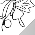 Наклейка пластик интерьерная чёрная "Абстракция. Девушка с бабочкой на голове" 40x60 см - Фото 3