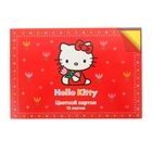 Картон цветной А4, 12 листов, 12 цветов Hello Kitty - Фото 1