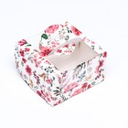 Коробка под бенто - торт с окном «Цветочная роспись», 14×14×8 см - Фото 2