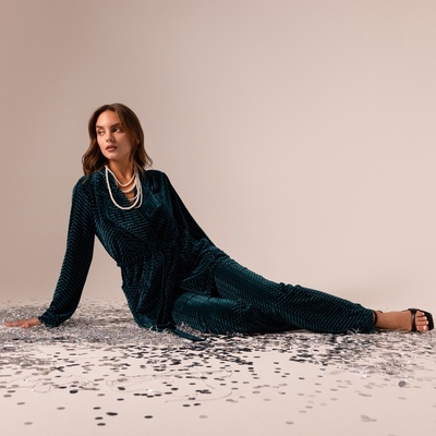 Брюки домашние женские KAFTAN «Бархат», размер 40, зелёные